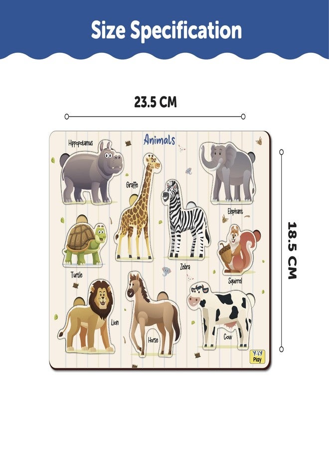 YaYplay Wooden Educational Wild Animals Picture Matching Puzzle for Preschool Toddler Kids 3 Years & Above - Image 3
